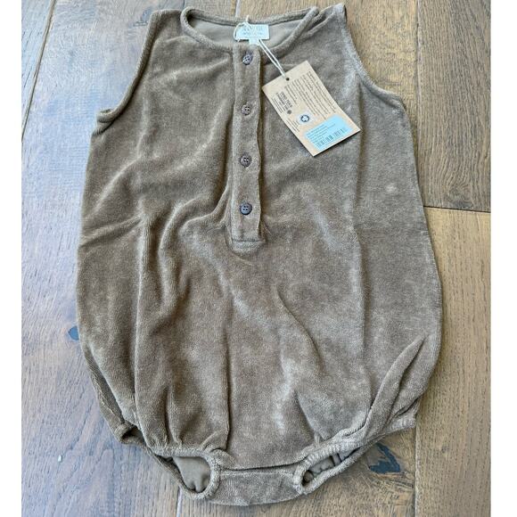 The Simple Folk Other - The Simple Folk Journey Romper Fleece One Piece Walnut Brown Buttons 8-9 y NWT